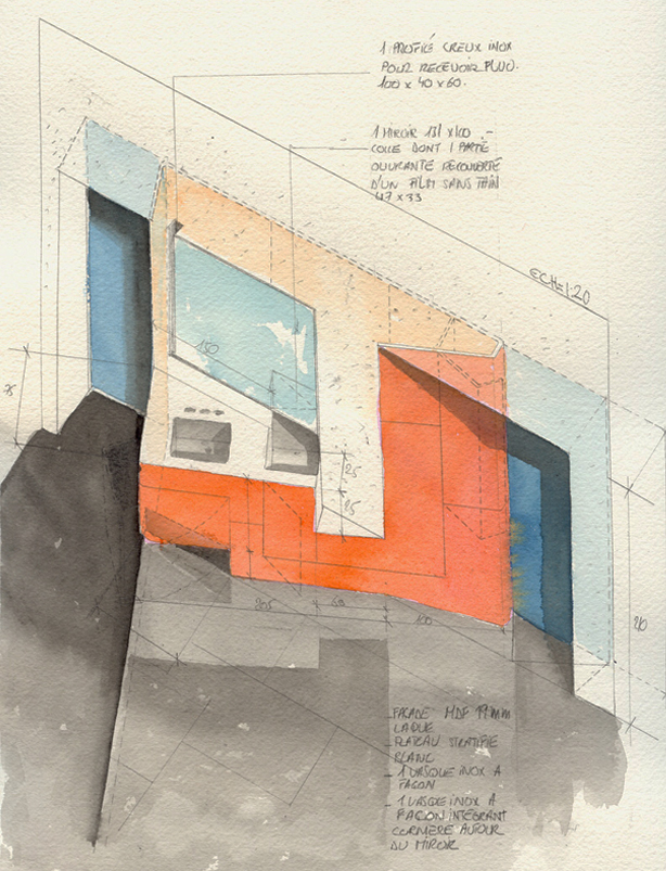 esquisse meuble de salle de bain