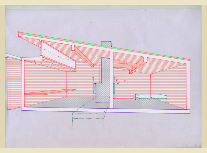 Coupe sur atelier/chambre