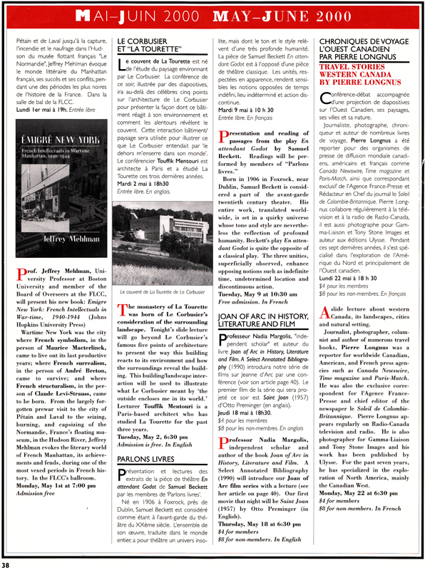 revue de l'institut français de Boston, Avril 2000