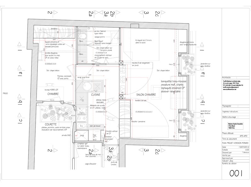 plan, niveau courant, meubles fermés