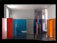 salle de bain, douche fermée